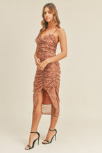 Load image into Gallery viewer, Ember Ruched Floral Midi Dress