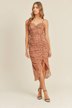 Load image into Gallery viewer, Ember Ruched Floral Midi Dress