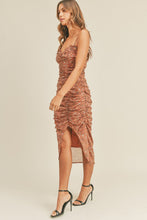 Load image into Gallery viewer, Ember Ruched Floral Midi Dress