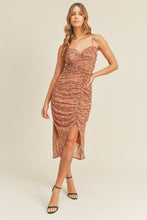 Load image into Gallery viewer, Ember Ruched Floral Midi Dress