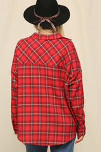 Load image into Gallery viewer, Red Plaid Checkered Button-Down Shirt
