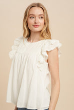 Load image into Gallery viewer, Tilly White Ruffle Top
