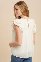 Load image into Gallery viewer, Tilly White Ruffle Top
