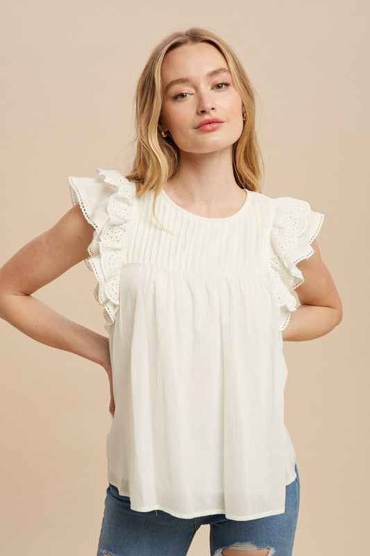 Tilly White Ruffle Top