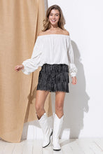 Load image into Gallery viewer, Blake Fringe Mini Skirt
