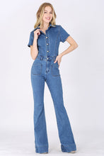 Load image into Gallery viewer, Reba Denim Flared Jumpsuit
