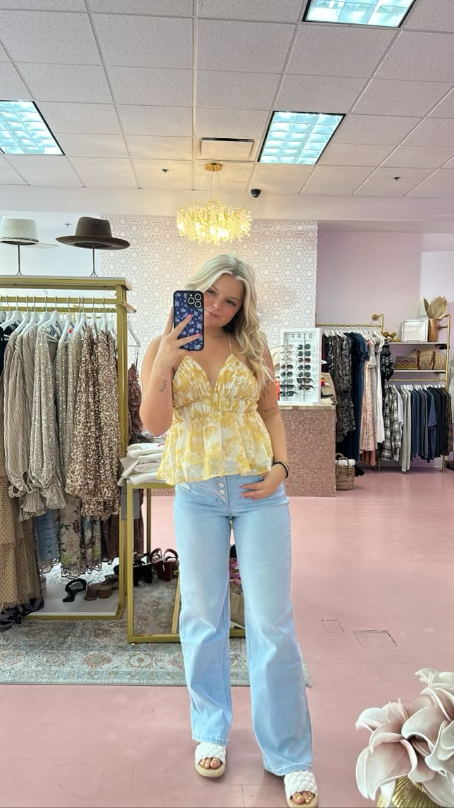 Livi Mustard Floral Top