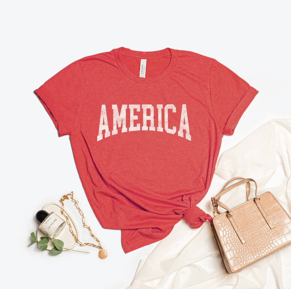 Red America Tee