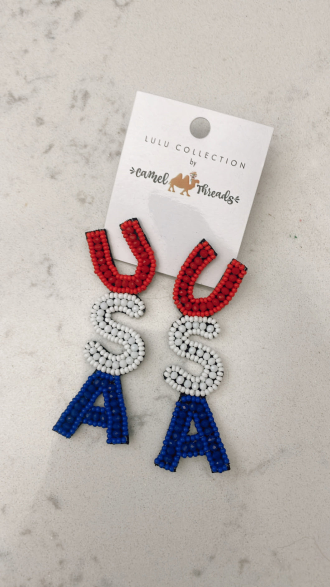 USA Beaded Earrings