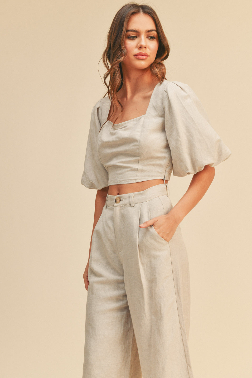 Morgan Linen Crop Top & Pants