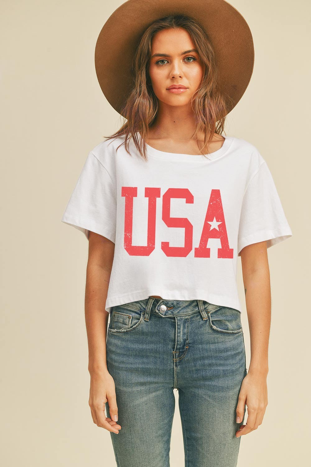 USA Star Crop Tee