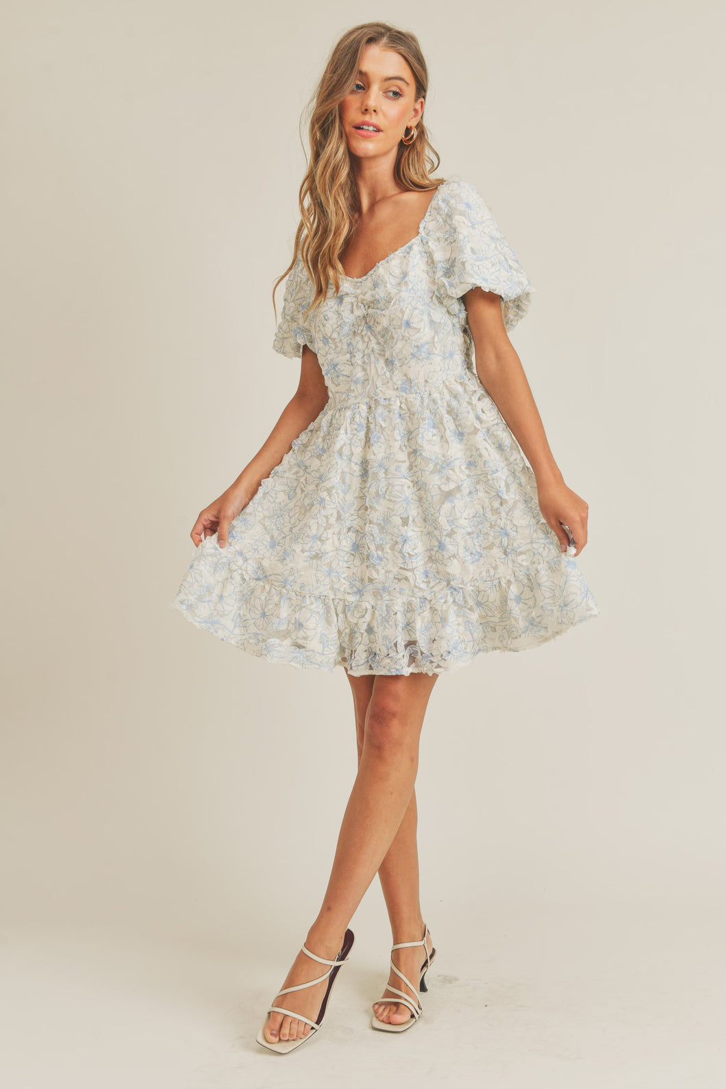 Magnolia Floral Short Sleeve Dress