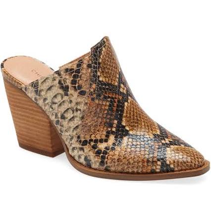 Snake Skin Mule Shoe