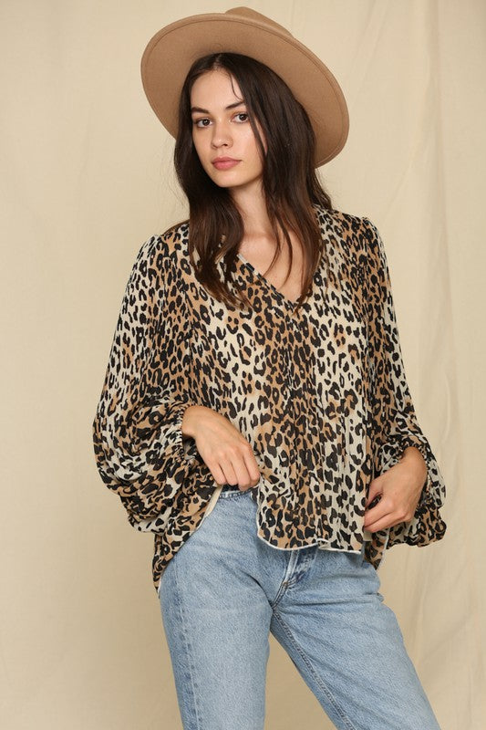 Cheryl Leopard Blouse