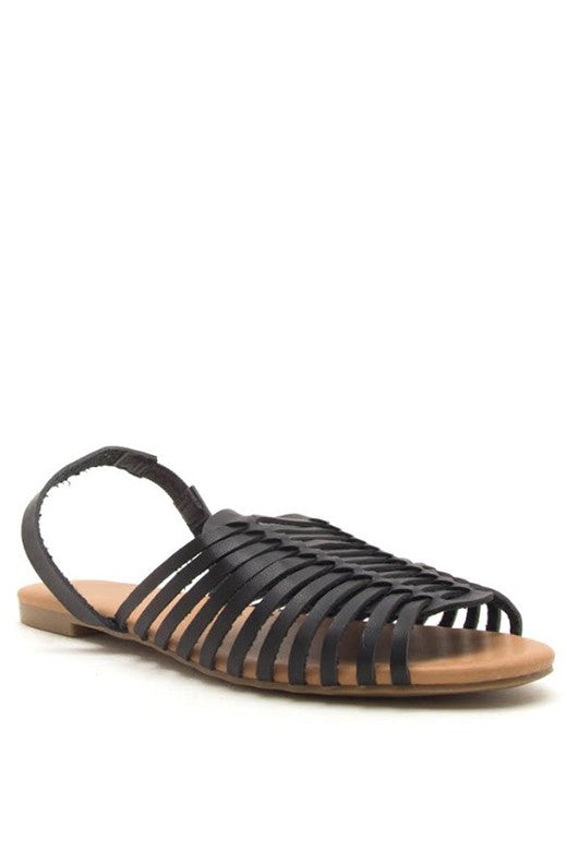 Black Strappy Slip on Sandal