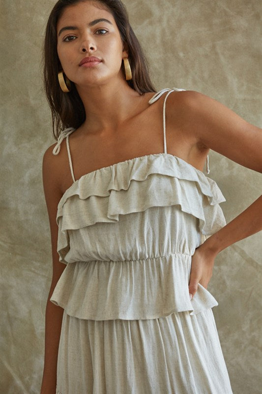 Ivy Ruffled Linen Top