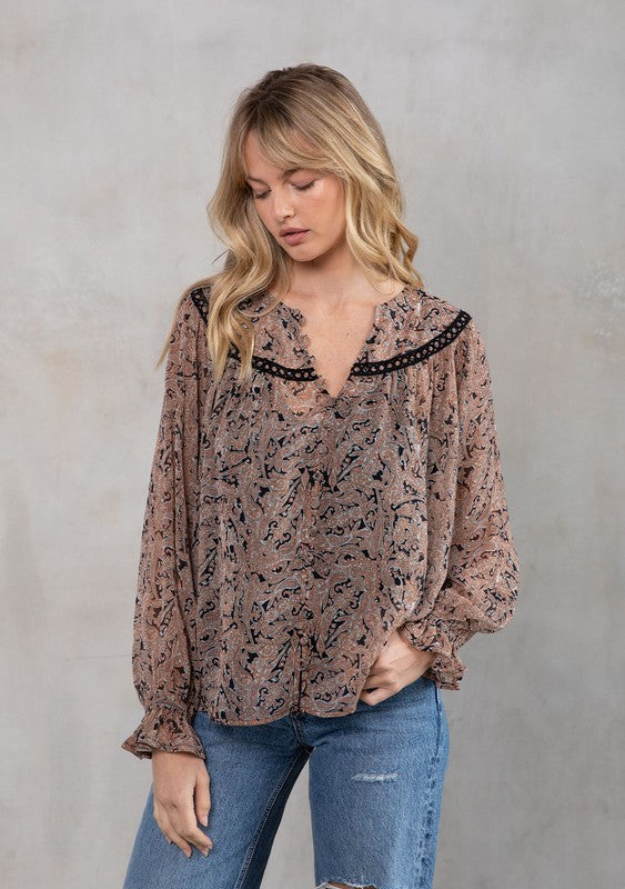 Petaluma Paisley Peasant Top