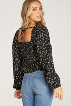 Load image into Gallery viewer, Raven Black Floral Top
