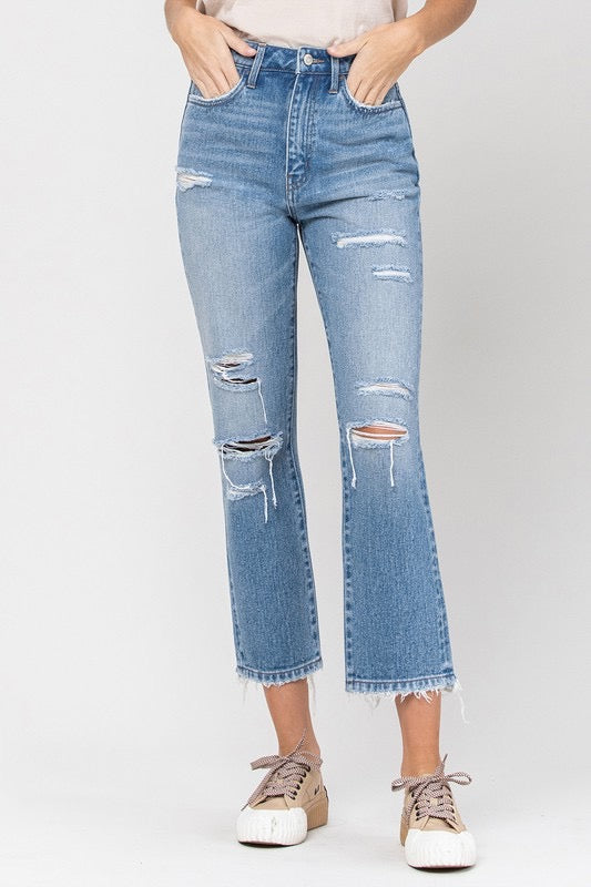 Jackie High Rise Fray Jean