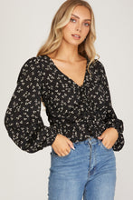 Load image into Gallery viewer, Raven Black Floral Top
